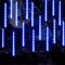 FUNPENY Meteor Shower Rain Lights, 288 LED Christmas Lights Icicle Snow Falling Christmas Lights Outdoor Raindrop Lights, 30cm 8 Tubes Xmas Tree Holiday Decoration (Blue)
